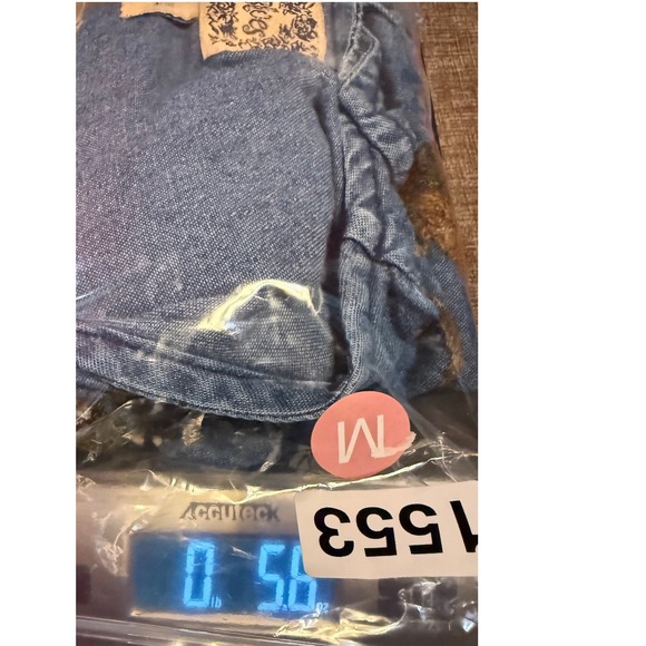 Vintage Tantrum Blues Women Medium Embroidery Leaf Blue Denim Vest Button Up - Picture 11 of 11